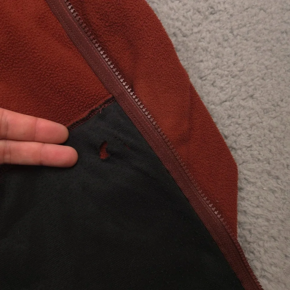 The North Face Fleece Jacket Mens L Rust Brown Full Zip Outdoor Hiking